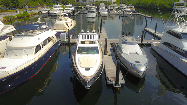 The view of Dock B of the Black Ice at Turnberry Marina. 