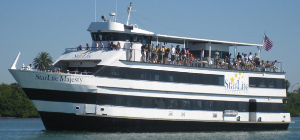 The Starlite Majesty cruising for the Clearwater Beach Dinner Cruise