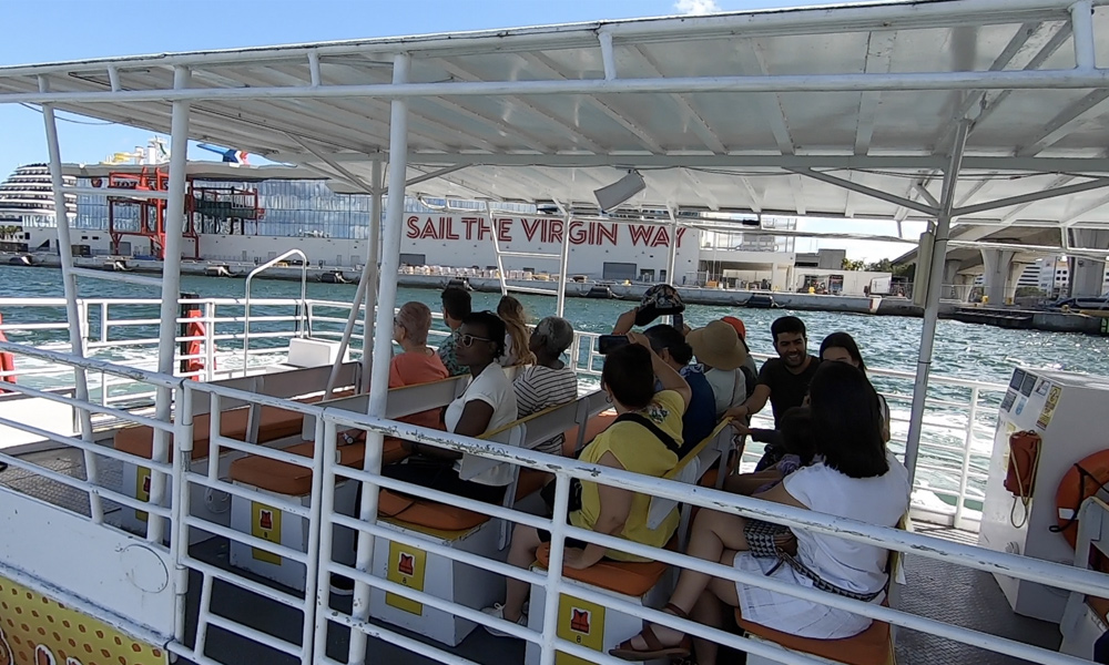 Enjoy a water taxi Miami cruise to and from Miami Beach. 