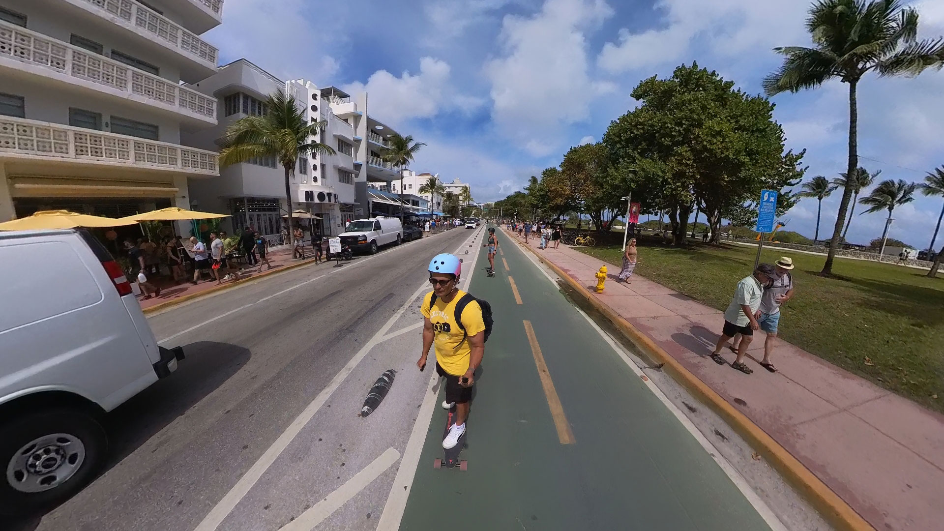 The highlight of the tour is cruising along Ocean Drive. 