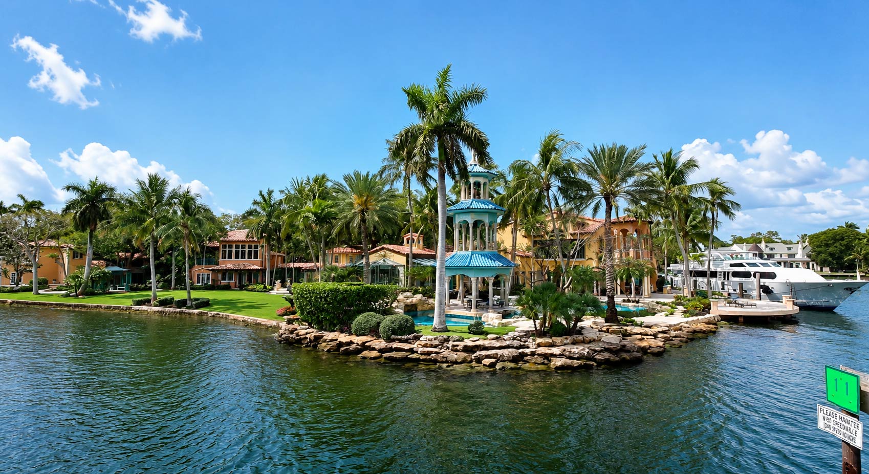 Huge mansion visible during your Venice of America Cruise.